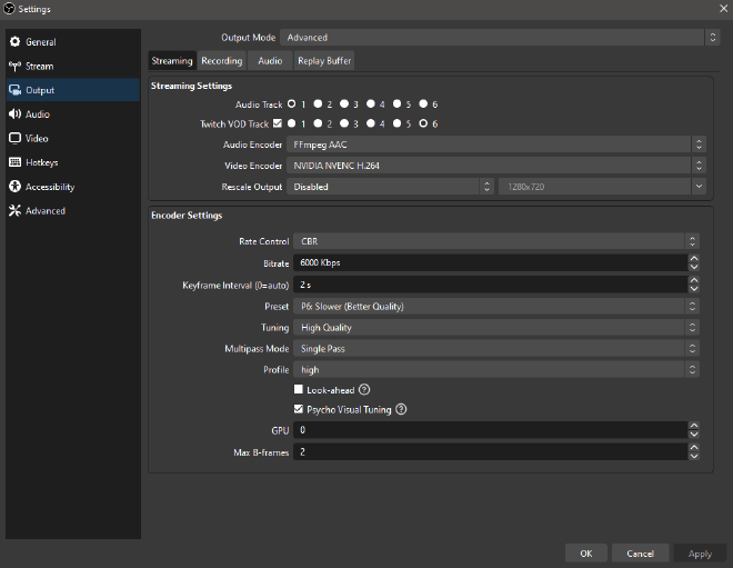 Streaming output
